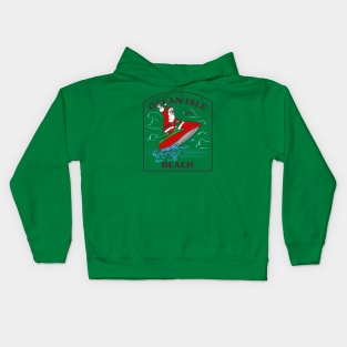 Ocean Isle Beach, NC Christmas Vacationing Waterskiing Santa Kids Hoodie